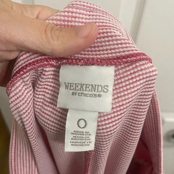 Weekend's By Chicos Pants Womens 0 Small 4 Casual Lightweight Dark Pink Space - Picture 5 of 6